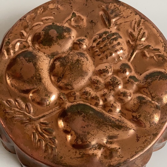 Vintage 60s copper jelly mould with fruit pattern. Copper wall hanging. - Picture 2 of 10